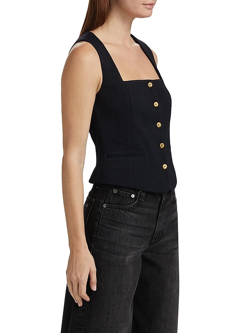 Mariana Textured Button-Front Vest