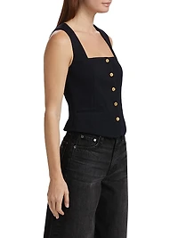 Mariana Textured Button-Front Vest