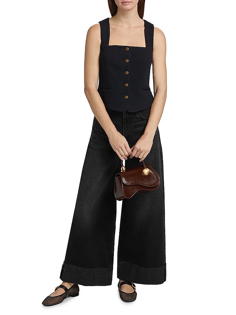 Mariana Textured Button-Front Vest