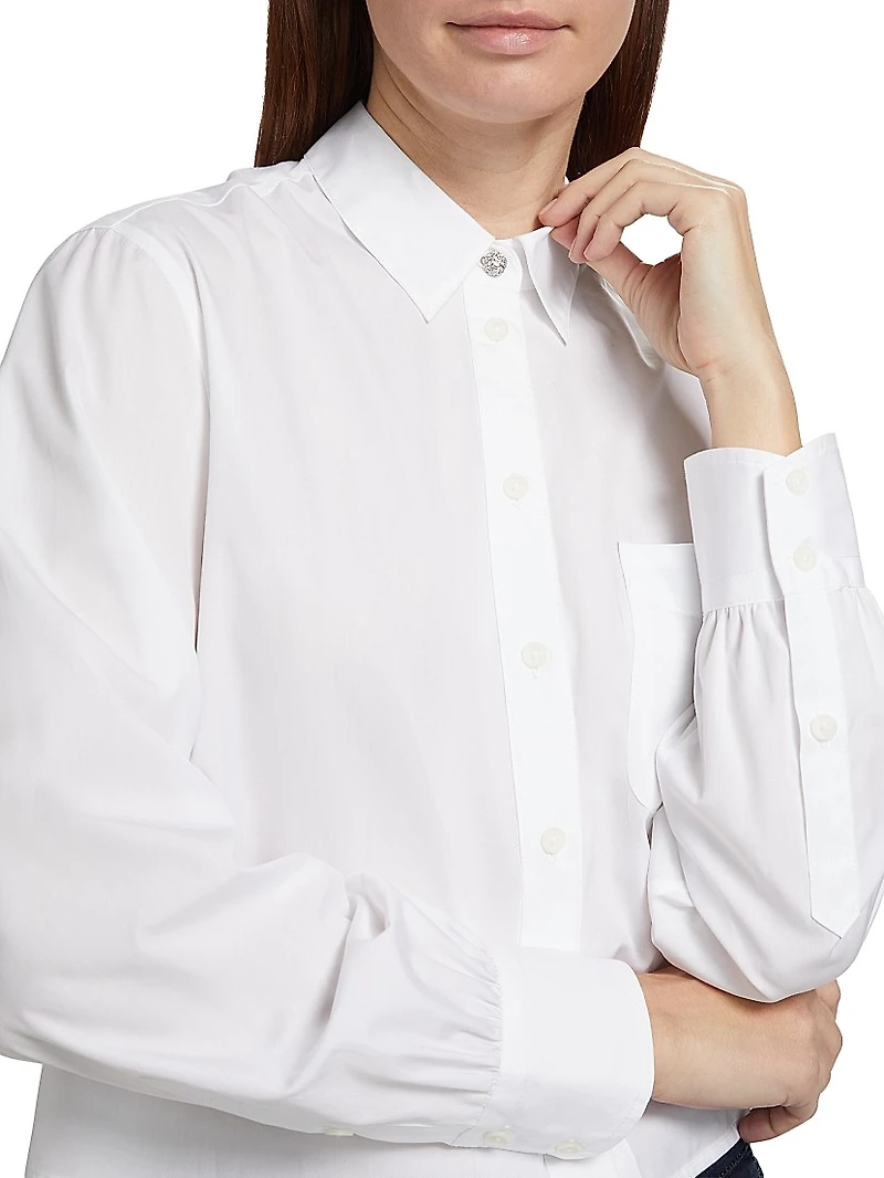 Maxine Jewel Cotton Cropped Shirt