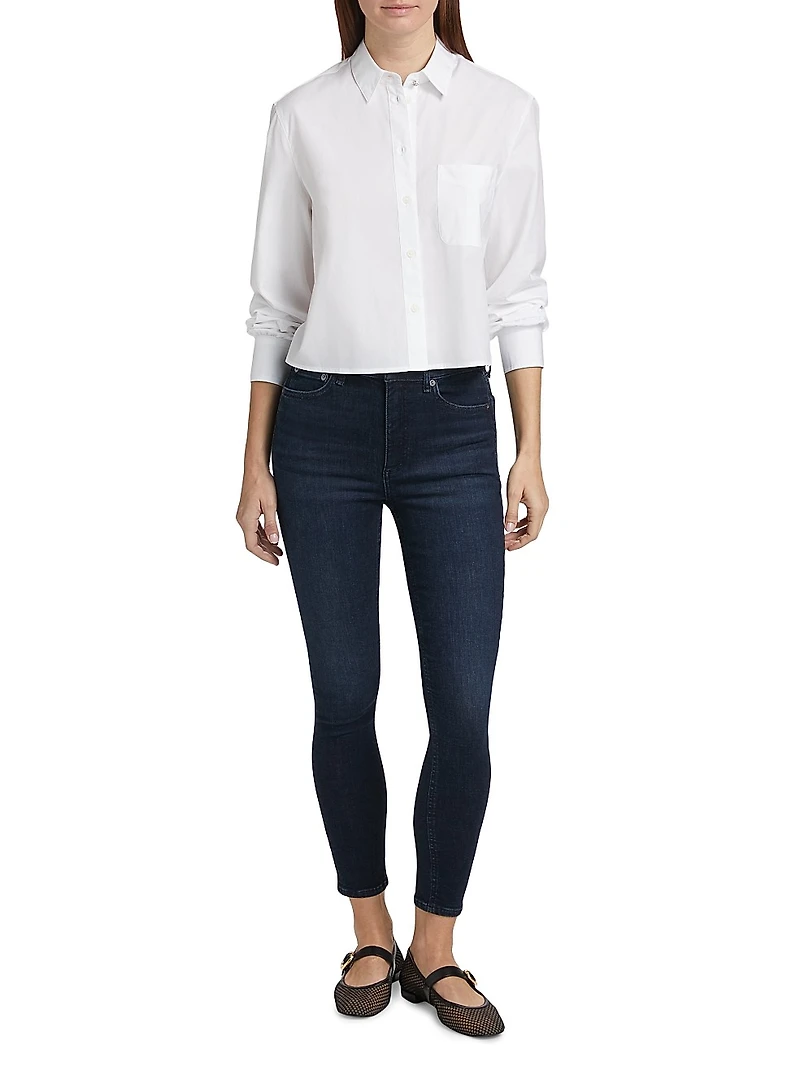 Maxine Jewel Cotton Cropped Shirt