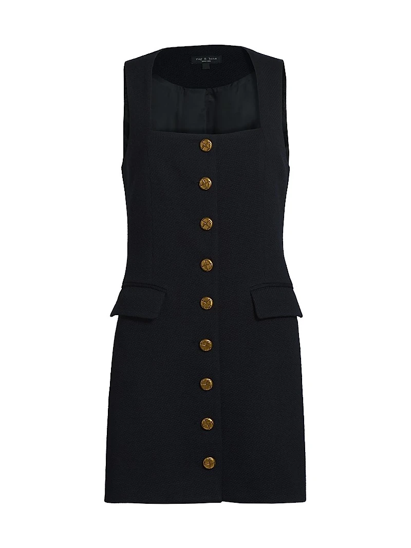 Mariana Textured Button-Front Minidress