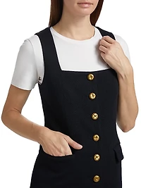 Mariana Textured Button-Front Minidress