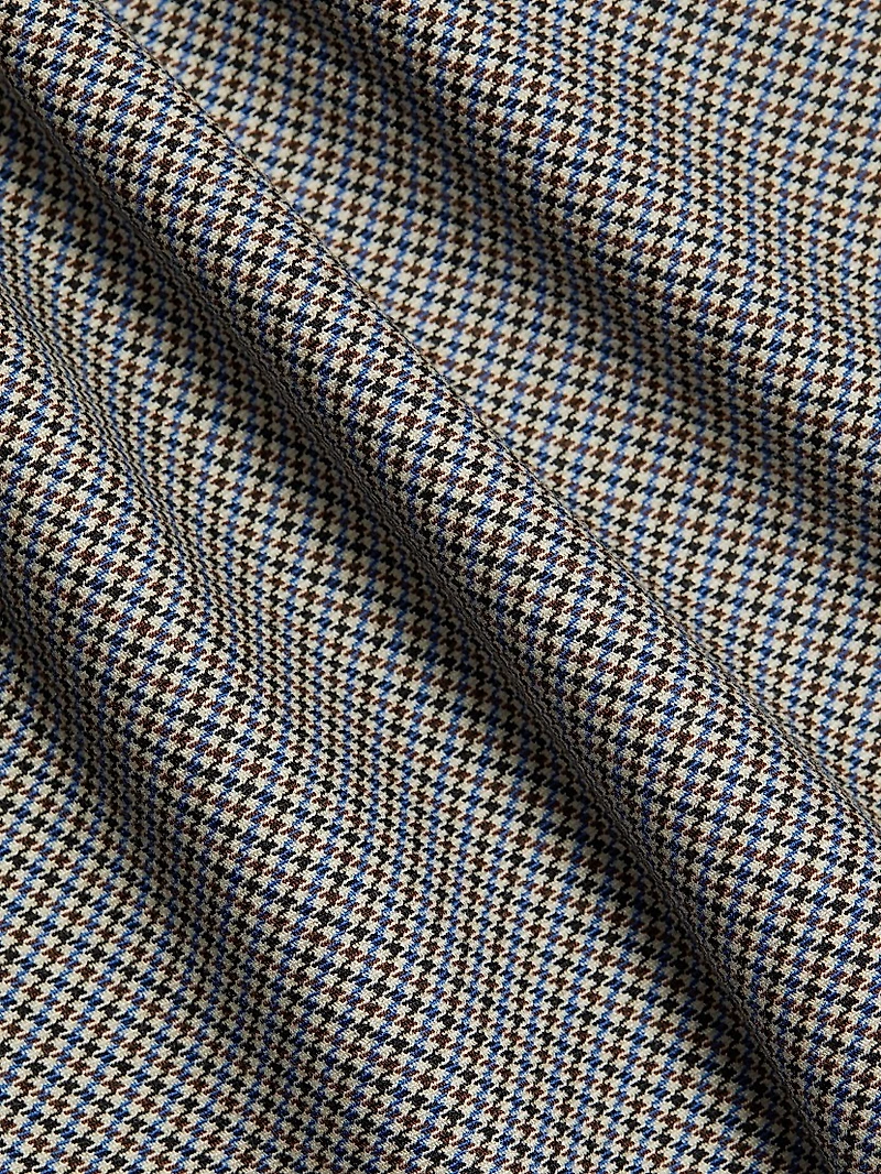 Genevieve Houndstooth Wool-Blend Strapless Top