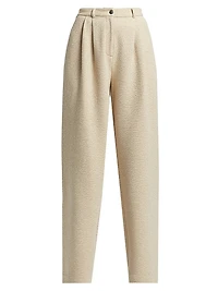 Tristan Cloqué-Knit Straight-Leg Pants