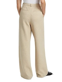 Tristan Cloqué-Knit Straight-Leg Pants