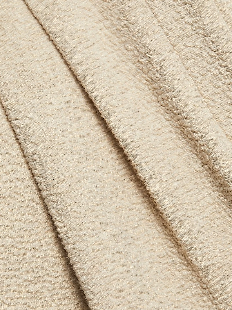 Tristan Cloqué-Knit Straight-Leg Pants