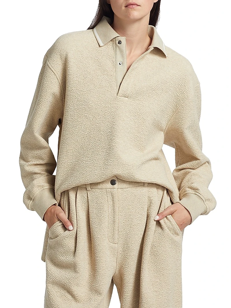 Genevieve Cloqué-Knit Sweater