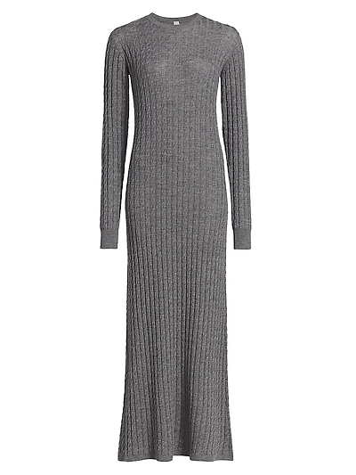 Cable-Knit Wool Maxi Sweaterdress