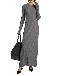 Cable-Knit Wool Maxi Sweaterdress