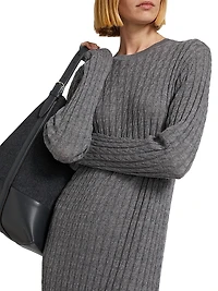 Cable-Knit Wool Maxi Sweaterdress