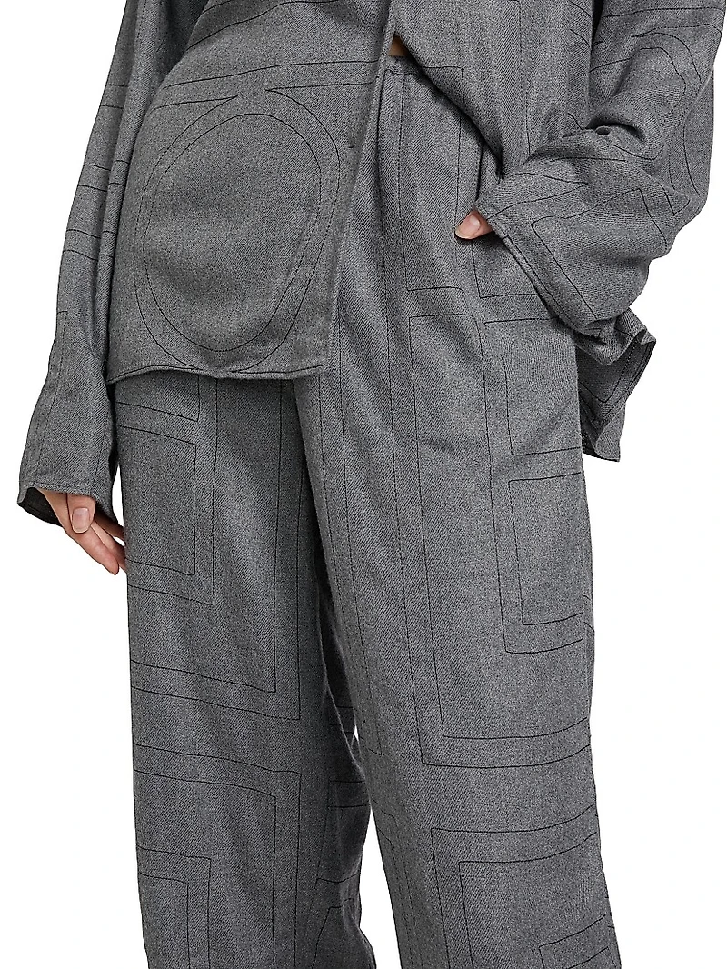 Monogram Flannel Pajama Pants