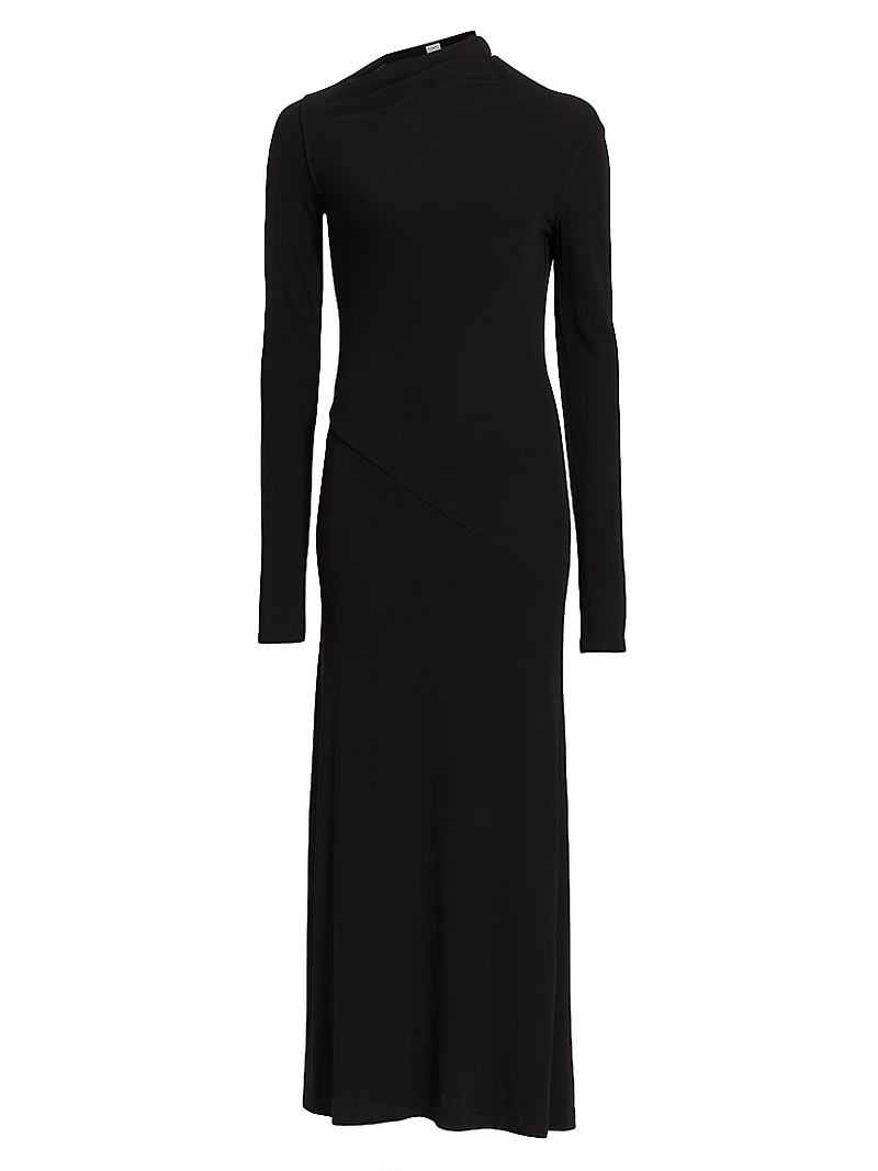 Draped Jersey Maxi Dress