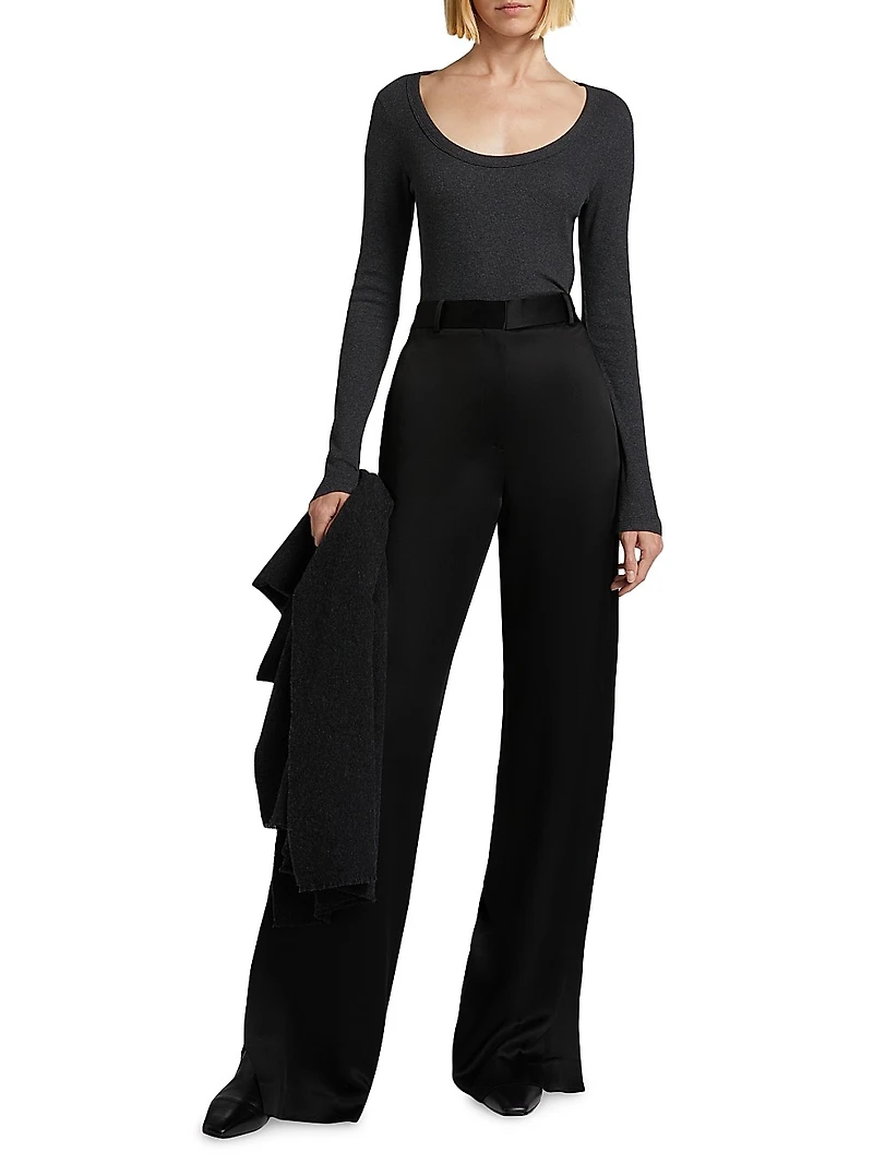 Cuff-Slit Slouch Trousers