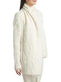 Draped-Scarf Knit Sweater