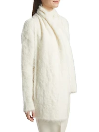 Draped-Scarf Knit Sweater