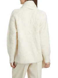 Draped-Scarf Knit Sweater