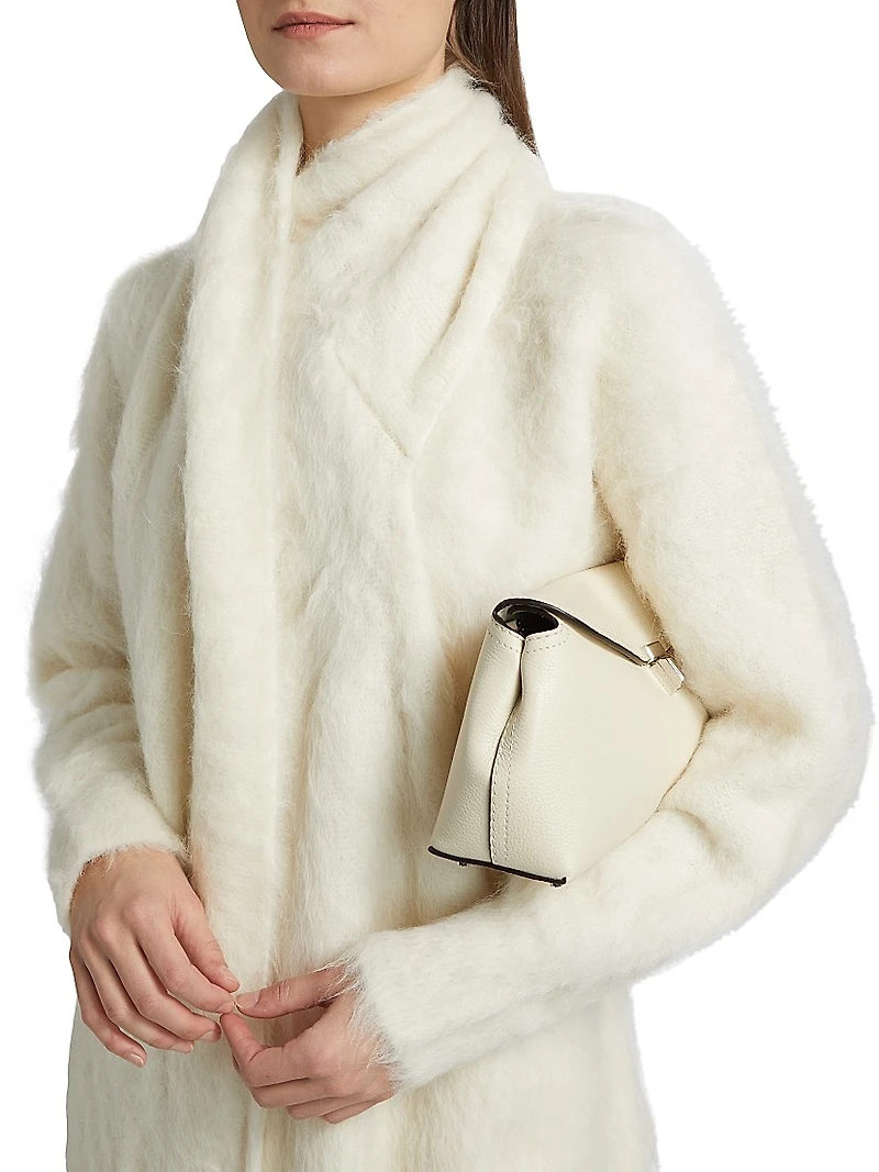 Draped-Scarf Knit Sweater