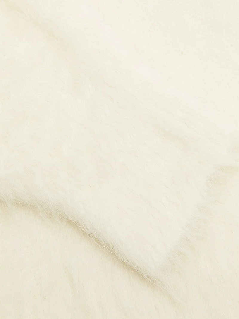 Draped-Scarf Knit Sweater