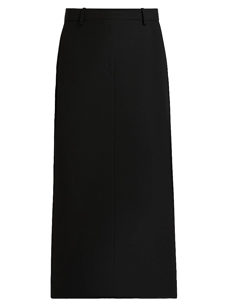 Wool-Blend Straight Maxi Skirt