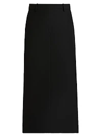 Wool-Blend Straight Maxi Skirt