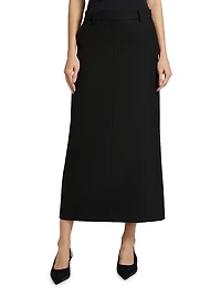 Wool-Blend Straight Maxi Skirt