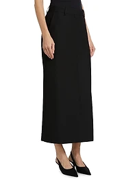 Wool-Blend Straight Maxi Skirt
