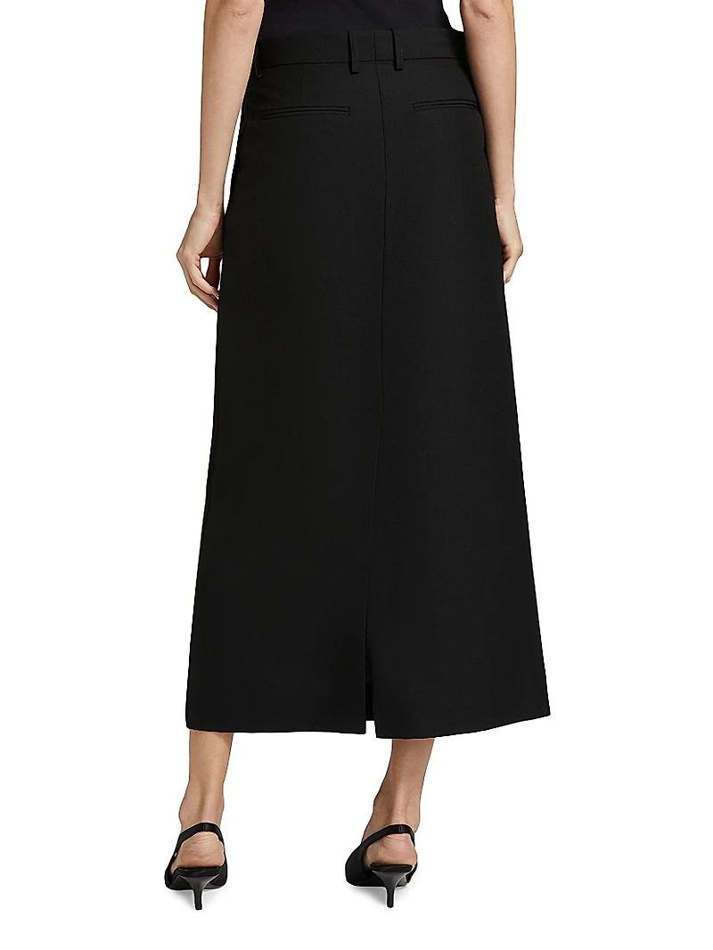 Wool-Blend Straight Maxi Skirt