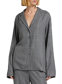 Monogram Flannel Pajama Top