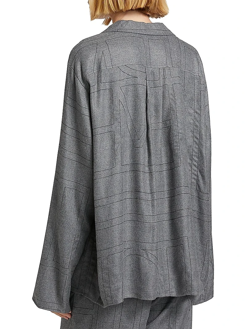 Monogram Flannel Pajama Top