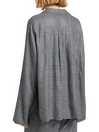 Monogram Flannel Pajama Top
