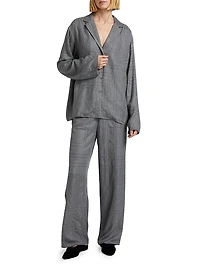 Monogram Flannel Pajama Top