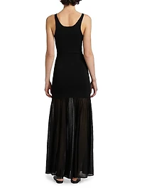 Evening Plissé Tank Dress