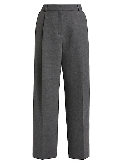 Pleated Straight Trousers