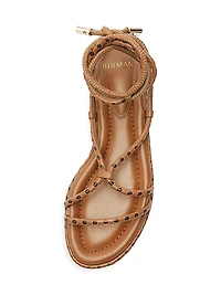 Donna Leather Ankle-Wrap Sandals