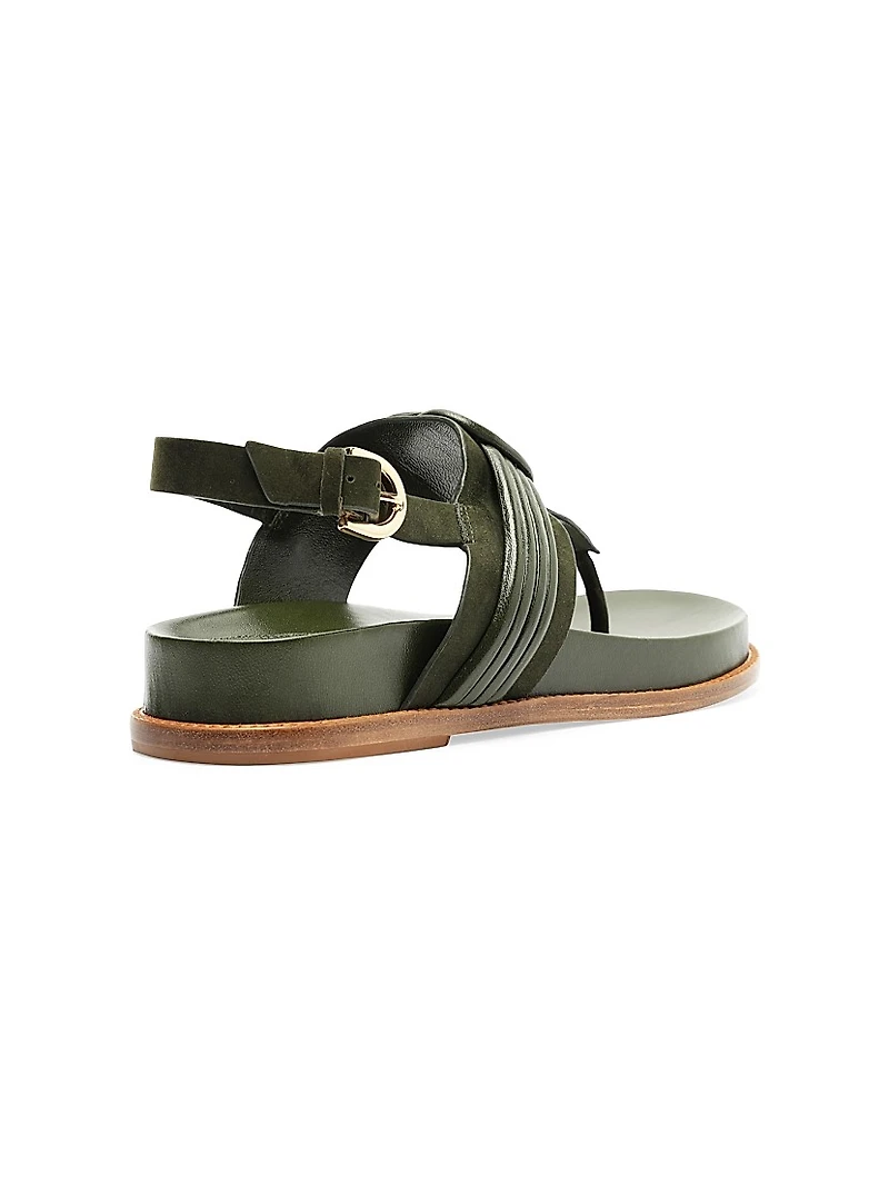 Vicky Leather T-Strap Sandals