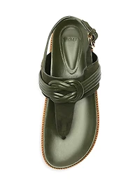 Vicky Leather T-Strap Sandals