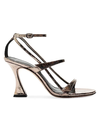 Tita 85MM Metallic Leather Cage Sandals