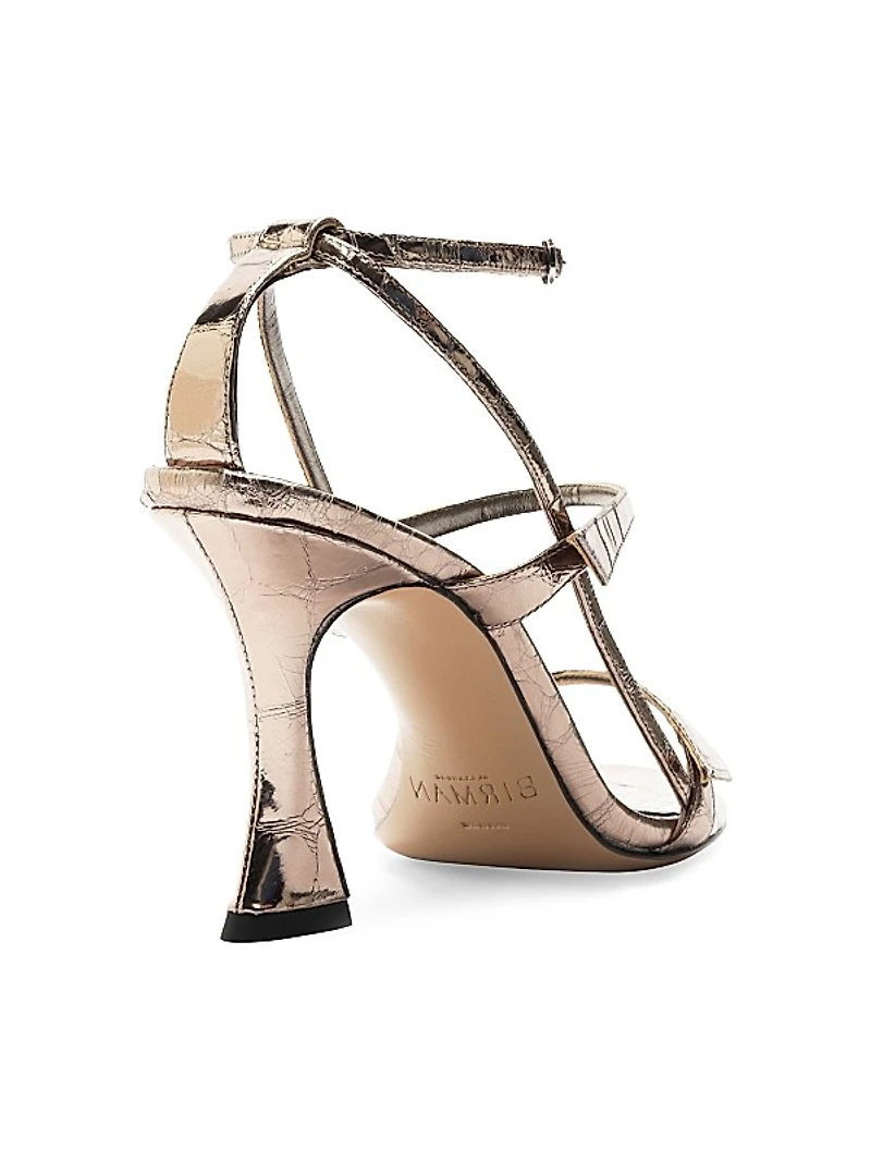 Tita 85MM Metallic Leather Cage Sandals