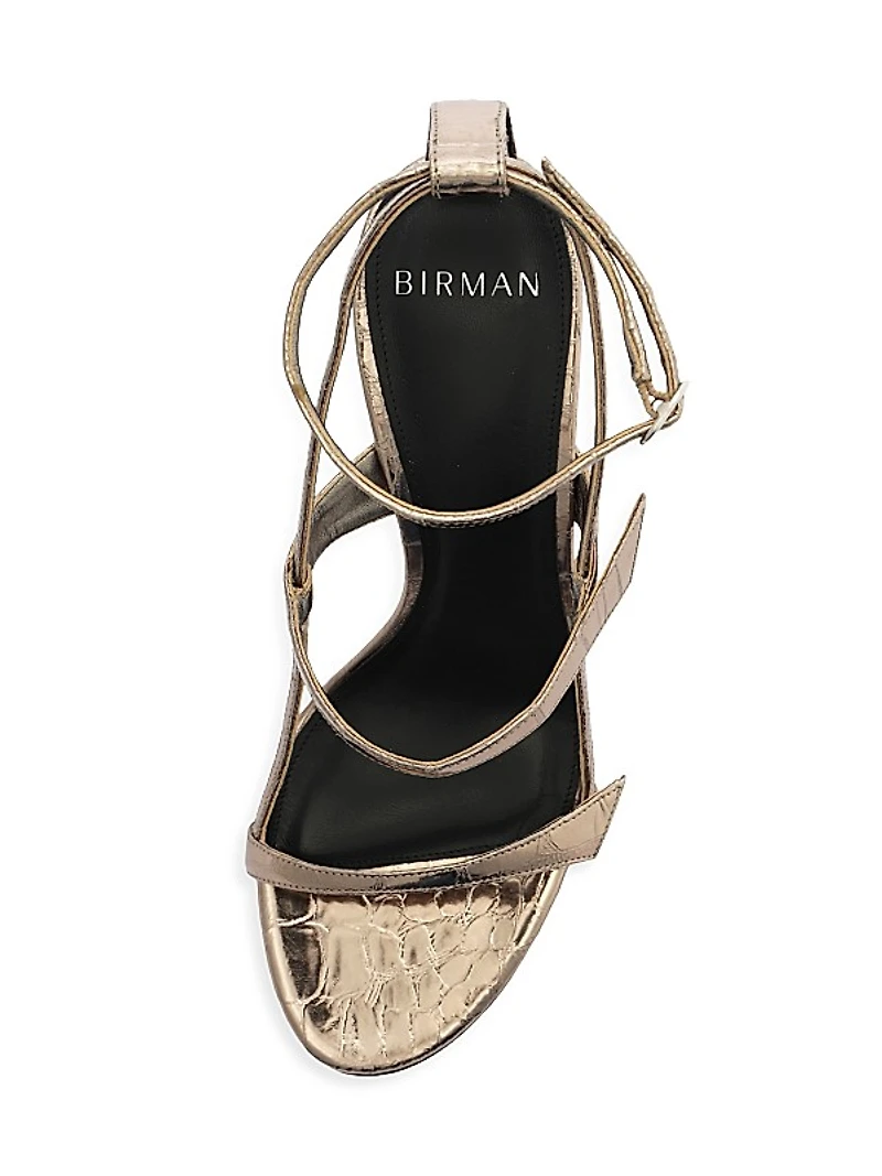 Tita 85MM Metallic Leather Cage Sandals