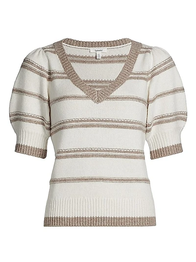 Hope Striped Short-Sleeve Sweater