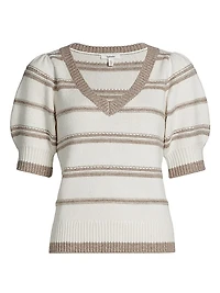 Hope Striped Short-Sleeve Sweater