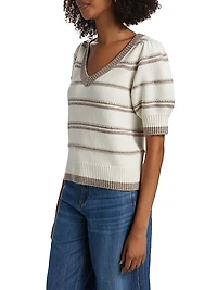 Hope Striped Short-Sleeve Sweater