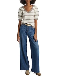 Hope Striped Short-Sleeve Sweater