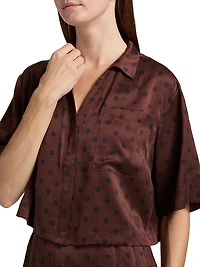 Washable Silk High-Rise Pants 2-Piece Pajama Set