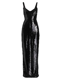 Karma Sequined Sleeveless Maxi Dress