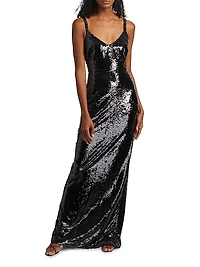 Karma Sequined Sleeveless Maxi Dress