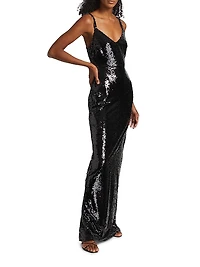 Karma Sequined Sleeveless Maxi Dress