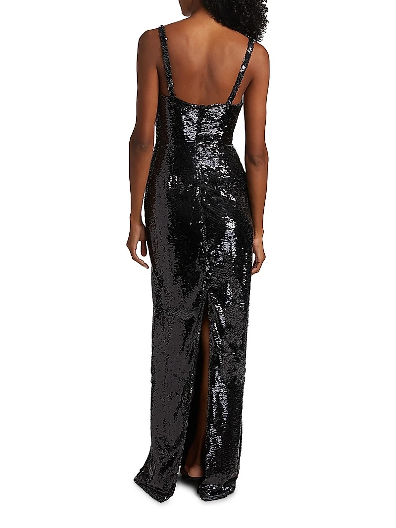 Karma Sequined Sleeveless Maxi Dress