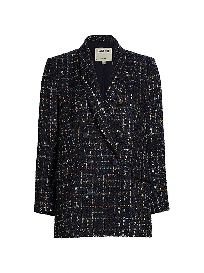 Jayda Tweed Double-Breasted Blazer
